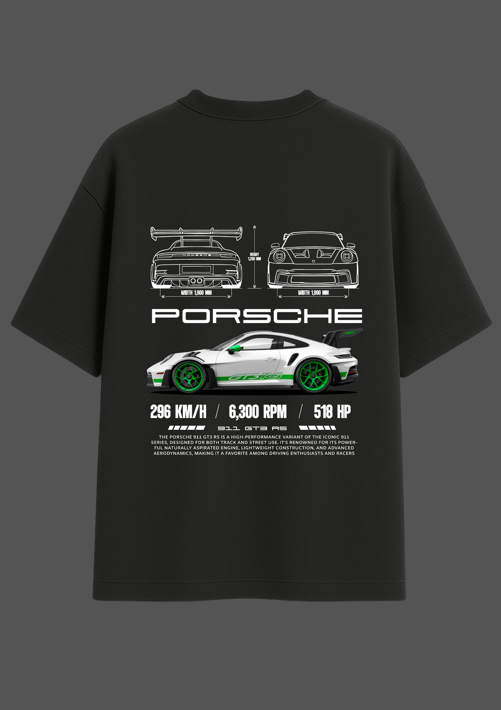 Porsche 911 GT3RS Oversized Unisex tee