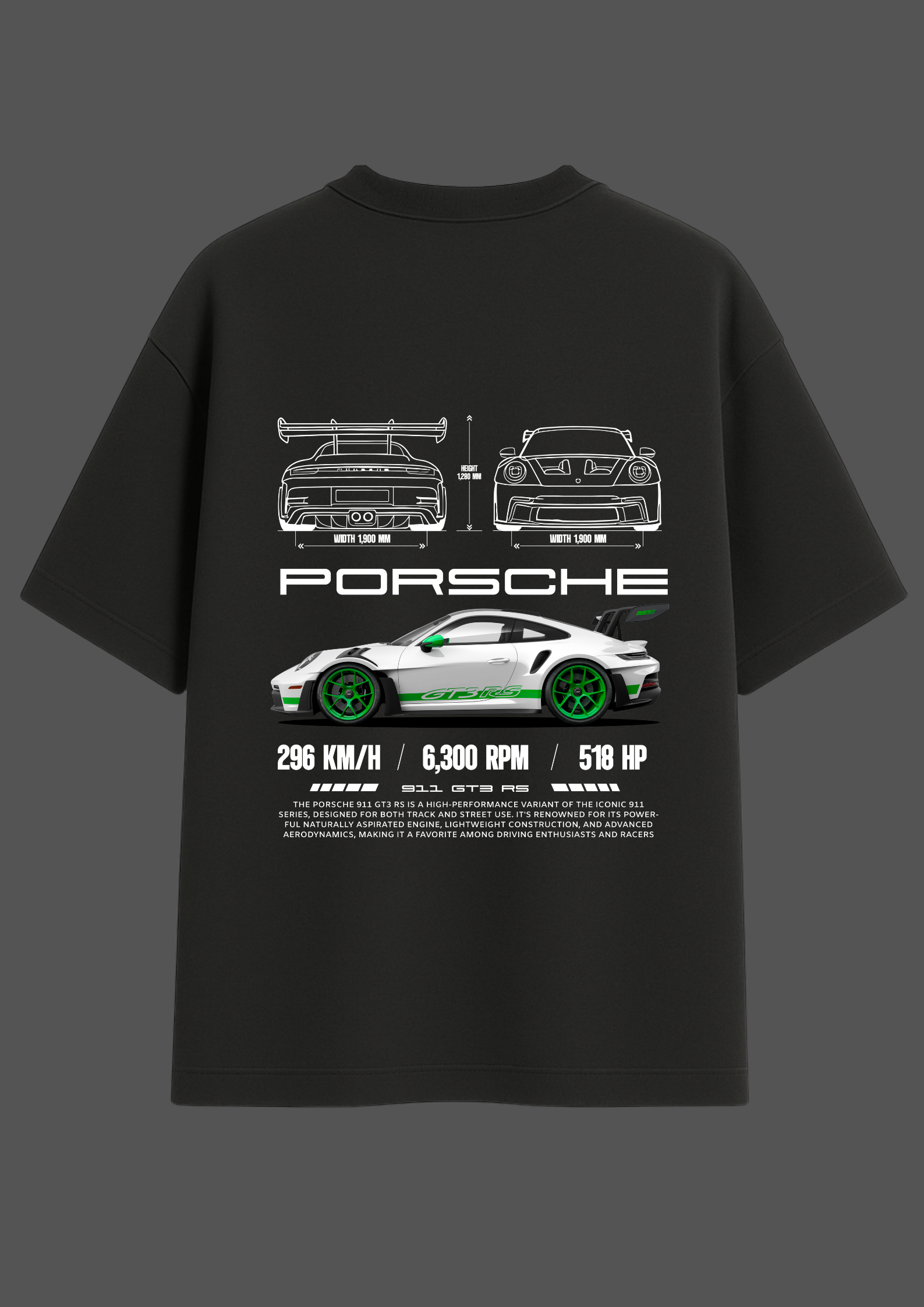 Porsche 911 GT3RS Oversized Unisex tee